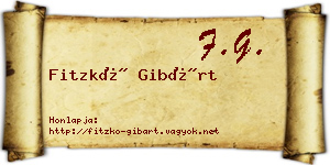 Fitzkó Gibárt névjegykártya